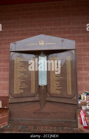 hillsborough Memorial in anfield, merseyside, england, großbritannien Stockfoto