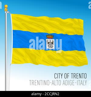 Trient, Flagge der Stadt und Gemeinde, Trentino-Südtirol, Italien, Vektorgrafik Stock Vektor