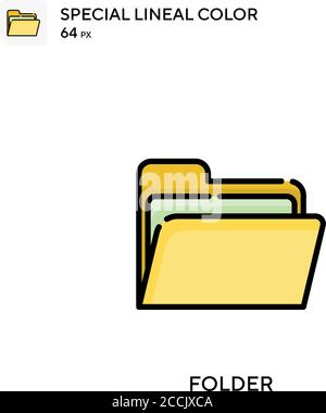 Symbol für die spezielle Linienfarbe des Ordners. Illustration Symbol Design Vorlage für Web mobile UI-Element. Perfekte Farbe modernes Piktogramm auf editierbare Kontur. Stock Vektor