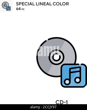 CD-1 spezielles lineales Farbsymbol. Illustration Symbol Design Vorlage für Web mobile UI-Element. Perfekte Farbe modernes Piktogramm auf editierbare Kontur. Stock Vektor