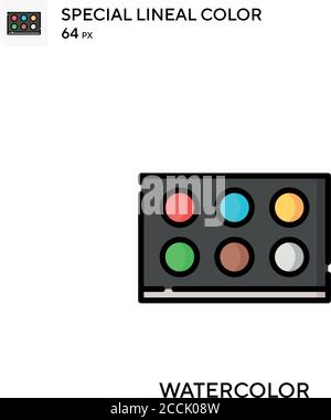 Aquarell spezielles lineales Farbsymbol. Illustration Symbol Design Vorlage für Web mobile UI-Element. Perfekte Farbe modernes Piktogramm auf editierbare Kontur Stock Vektor