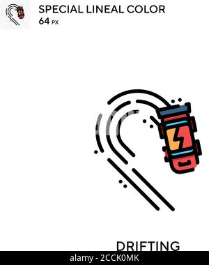 Drifting Special Lineal Color Icon. Illustration Symbol Design Vorlage für Web mobile UI-Element. Perfekte Farbe modernes Piktogramm auf editierbare Kontur. Stock Vektor
