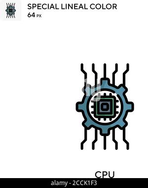 CPU-spezielles lineales Farbsymbol. Illustration Symbol Design Vorlage für Web mobile UI-Element. Perfekte Farbe modernes Piktogramm auf editierbare Kontur. Stock Vektor