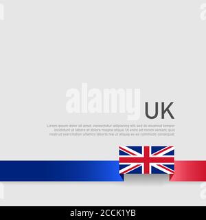 Großbritannien Flagge Hintergrund. Farbband der Flagge von Großbritannien auf weißem Hintergrund. Nationales Plakat des vereinigten Königreichs. Vektor flach de Stock Vektor