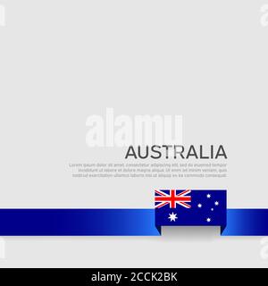 Hintergrund der australischen Flagge. Farbband Flagge von australien auf weißem Hintergrund. Nationales Plakat. Flache Vektorgrafik. australisches Banner, Cover Stock Vektor