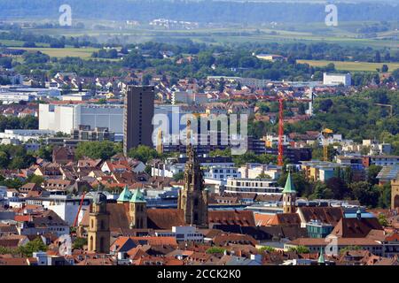 Heilbronn von oben ist ein Anblick der Stadt von Heilbronn Stockfoto