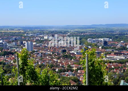 Heilbronn von oben ist ein Anblick der Stadt von Heilbronn Stockfoto