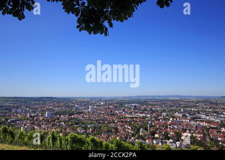 Heilbronn von oben ist ein Anblick der Stadt von Heilbronn Stockfoto