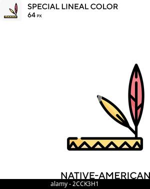 Native-american Special Lineal Color Icon. Illustration Symbol Design Vorlage für Web mobile UI-Element. Perfekte Farbe modernes Piktogramm auf bearbeitbaren s Stock Vektor