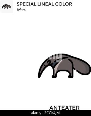 Anteater spezielles lineales Farbsymbol. Illustration Symbol Design Vorlage für Web mobile UI-Element. Perfekte Farbe modernes Piktogramm auf editierbare Kontur. Stock Vektor