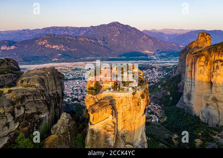 Griechenland, Thessaly, Scenic Ansicht des Monastery der Heiligen Dreifaltigkeit Stockfoto