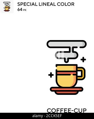 Kaffeetasse spezielles lineales Farbsymbol. Illustration Symbol Design Vorlage für Web mobile UI-Element. Perfekte Farbe modernes Piktogramm auf editierbare Kontur Stock Vektor