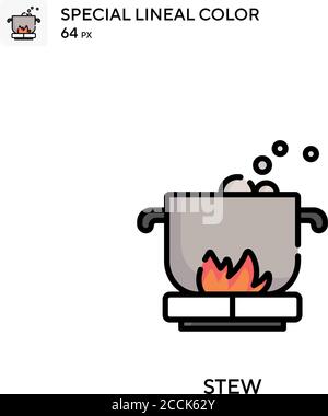 Eintopf spezielles lineales Farbsymbol. Illustration Symbol Design Vorlage für Web mobile UI-Element. Perfekte Farbe modernes Piktogramm auf editierbare Kontur. Stock Vektor