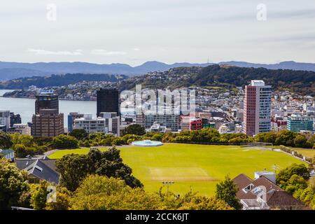 Wellington Skyline in Neuseeland Stockfoto