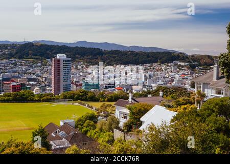 Wellington Skyline in Neuseeland Stockfoto