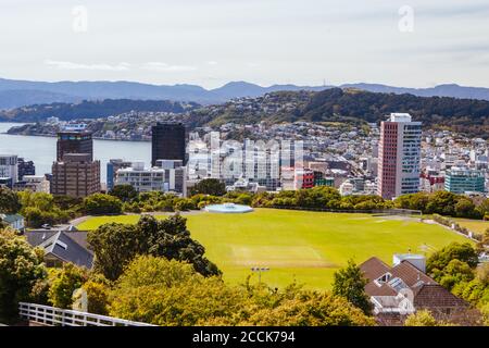 Wellington Skyline in Neuseeland Stockfoto