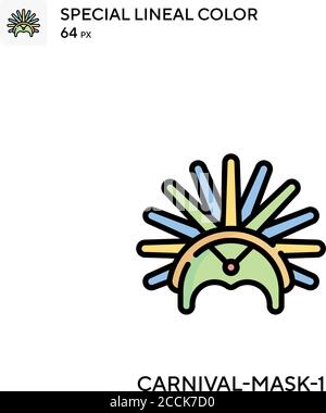 Carnival-mask-1 Spezielle lineare Farbsymbol. Illustration Symbol Design Vorlage für Web mobile UI-Element. Perfekte Farbe modernes Piktogramm auf bearbeitbaren s Stock Vektor