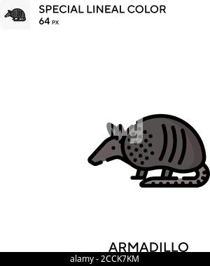 Armadillo Spezielle lineare Farbe Symbol. Illustration Symbol Design Vorlage für Web mobile UI-Element. Perfekte Farbe modernes Piktogramm auf editierbare Kontur. Stock Vektor