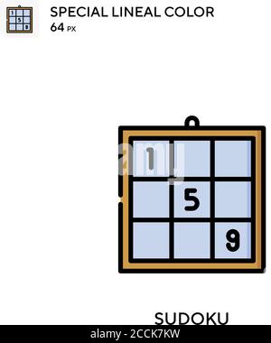 Sudoku spezielles lineales Farbsymbol. Illustration Symbol Design Vorlage für Web mobile UI-Element. Perfekte Farbe modernes Piktogramm auf editierbare Kontur. Stock Vektor