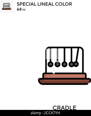 Cradle spezielles lineales Farbsymbol. Illustration Symbol Design Vorlage für Web mobile UI-Element. Perfekte Farbe modernes Piktogramm auf editierbare Kontur. Stock Vektor