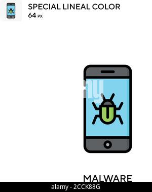 Malware-spezielles lineales Farbsymbol. Illustration Symbol Design Vorlage für Web mobile UI-Element. Perfekte Farbe modernes Piktogramm auf editierbare Kontur. Stock Vektor