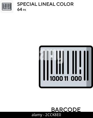 Barcode spezielles lineales Farbsymbol. Illustration Symbol Design Vorlage für Web mobile UI-Element. Perfekte Farbe modernes Piktogramm auf editierbare Kontur. Stock Vektor