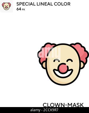 Clown-Maske Spezielle lineare Farbe Symbol. Illustration Symbol Design Vorlage für Web mobile UI-Element. Perfekte Farbe modernes Piktogramm auf editierbare Kontur Stock Vektor