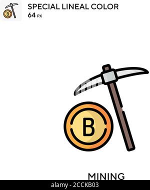 Mining Special lineales Farbsymbol. Illustration Symbol Design Vorlage für Web mobile UI-Element. Perfekte Farbe modernes Piktogramm auf editierbare Kontur. Stock Vektor