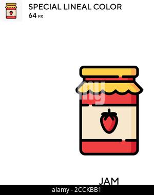 Jam spezielles lineales Farbsymbol. Illustration Symbol Design Vorlage für Web mobile UI-Element. Perfekte Farbe modernes Piktogramm auf editierbare Kontur. Stock Vektor