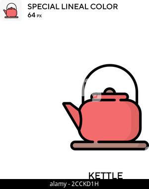Kettle Special lineales Farbsymbol. Illustration Symbol Design Vorlage für Web mobile UI-Element. Perfekte Farbe modernes Piktogramm auf editierbare Kontur. Stock Vektor