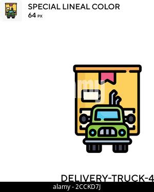 Delivery-Truck-4 spezielles lineales Farbsymbol. Illustration Symbol Design Vorlage für Web mobile UI-Element. Perfekte Farbe modernes Piktogramm auf editierbar Stock Vektor