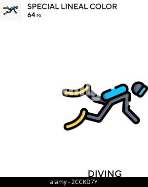 Tauchen Spezielle Linienfarbe Symbol. Illustration Symbol Design Vorlage für Web mobile UI-Element. Perfekte Farbe modernes Piktogramm auf editierbare Kontur. Stock Vektor
