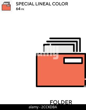 Symbol für die spezielle Linienfarbe des Ordners. Illustration Symbol Design Vorlage für Web mobile UI-Element. Perfekte Farbe modernes Piktogramm auf editierbare Kontur. Stock Vektor