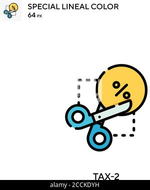 Tax-2 spezielles lineales Farbsymbol. Illustration Symbol Design Vorlage für Web mobile UI-Element. Perfekte Farbe modernes Piktogramm auf editierbare Kontur. Stock Vektor