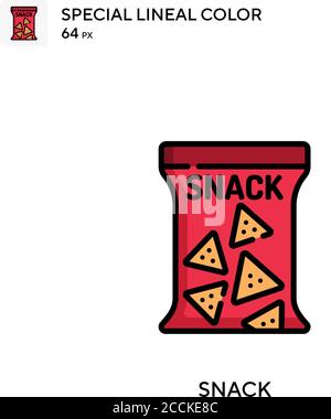 Snack Spezielle Linienfarbe Symbol. Illustration Symbol Design Vorlage für Web mobile UI-Element. Perfekte Farbe modernes Piktogramm auf editierbare Kontur. Stock Vektor