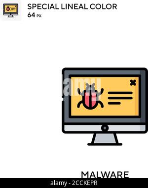 Malware-spezielles lineales Farbsymbol. Illustration Symbol Design Vorlage für Web mobile UI-Element. Perfekte Farbe modernes Piktogramm auf editierbare Kontur. Stock Vektor