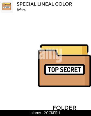 Symbol für die spezielle Linienfarbe des Ordners. Illustration Symbol Design Vorlage für Web mobile UI-Element. Perfekte Farbe modernes Piktogramm auf editierbare Kontur. Stock Vektor