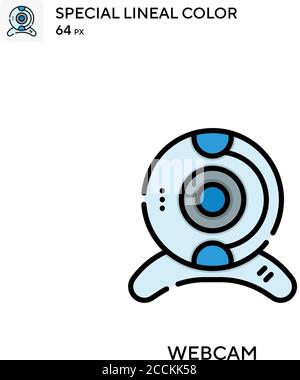 Webcam spezielles lineales Farbsymbol. Illustration Symbol Design Vorlage für Web mobile UI-Element. Perfekte Farbe modernes Piktogramm auf editierbare Kontur. Stock Vektor