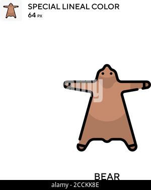 Bear Special lineales Farbsymbol. Illustration Symbol Design Vorlage für Web mobile UI-Element. Perfekte Farbe modernes Piktogramm auf editierbare Kontur. Stock Vektor