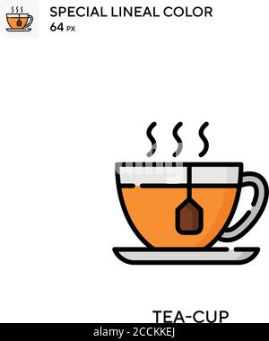 Tee-Tasse Spezielle lineare Farbe Symbol. Illustration Symbol Design Vorlage für Web mobile UI-Element. Perfekte Farbe modernes Piktogramm auf editierbare Kontur. Stock Vektor