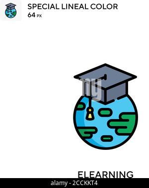 ELearning Special lineales Farbsymbol. Illustration Symbol Design Vorlage für Web mobile UI-Element. Perfekte Farbe modernes Piktogramm auf editierbare Kontur. Stock Vektor