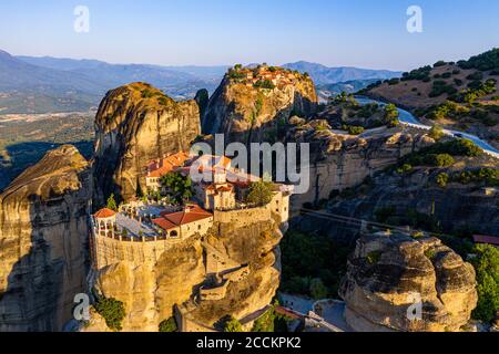 Griechenland, Thessaly, Scenic Ansicht des Monastery von Varlaam Stockfoto