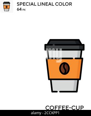 Kaffeetasse spezielles lineales Farbsymbol. Illustration Symbol Design Vorlage für Web mobile UI-Element. Perfekte Farbe modernes Piktogramm auf editierbare Kontur Stock Vektor