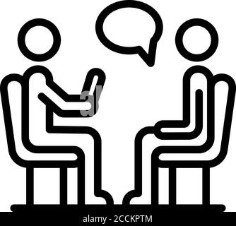 Psychologe Sitzung Symbol, skizzieren Stil Stock Vektor