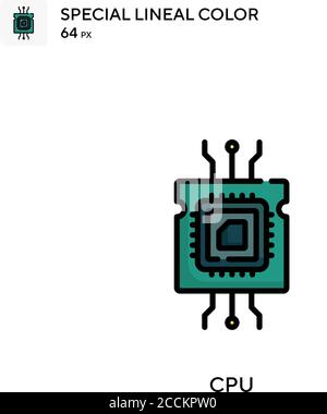 CPU-spezielles lineales Farbsymbol. Illustration Symbol Design Vorlage für Web mobile UI-Element. Perfekte Farbe modernes Piktogramm auf editierbare Kontur. Stock Vektor