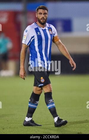 BARCELONA, 22-08-2020. Liga 2019/ 2020, Vorsaison Freundschaftsspiel. Espanyol-Huesca.David Lopez von RCD Espanyol blickt voraus Kredit: Pro Shots/Alamy Live Nachrichten Stockfoto