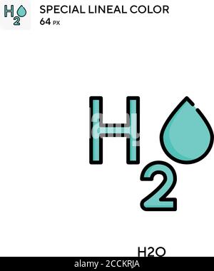 H2O spezielles lineales Farbsymbol. Illustration Symbol Design Vorlage für Web mobile UI-Element. Perfekte Farbe modernes Piktogramm auf editierbare Kontur. Stock Vektor