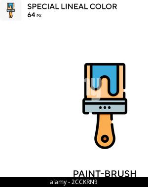 Pinsel-malen spezielles lineales Farbsymbol. Illustration Symbol Design Vorlage für Web mobile UI-Element. Perfekte Farbe modernes Piktogramm auf bearbeitbaren Strok Stock Vektor