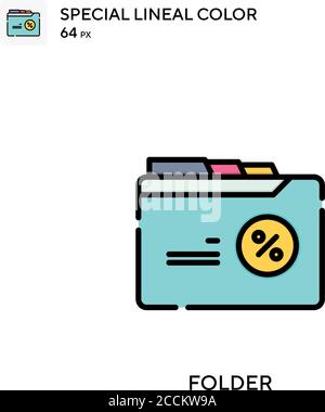 Symbol für die spezielle Linienfarbe des Ordners. Illustration Symbol Design Vorlage für Web mobile UI-Element. Perfekte Farbe modernes Piktogramm auf editierbare Kontur. Stock Vektor