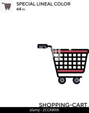 Shopping-cart spezielles lineales Farbsymbol. Illustration Symbol Design Vorlage für Web mobile UI-Element. Perfekte Farbe modernes Piktogramm auf bearbeitbare str Stock Vektor